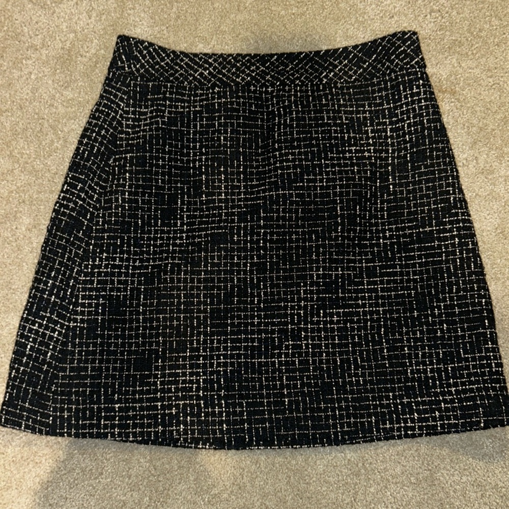 J. Crew black and white plaid skirt
